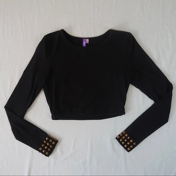 LF Stores | Studded Cuff Crop Top - Picture 1 of 7